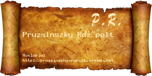 Pruzsinszky Rápolt névjegykártya